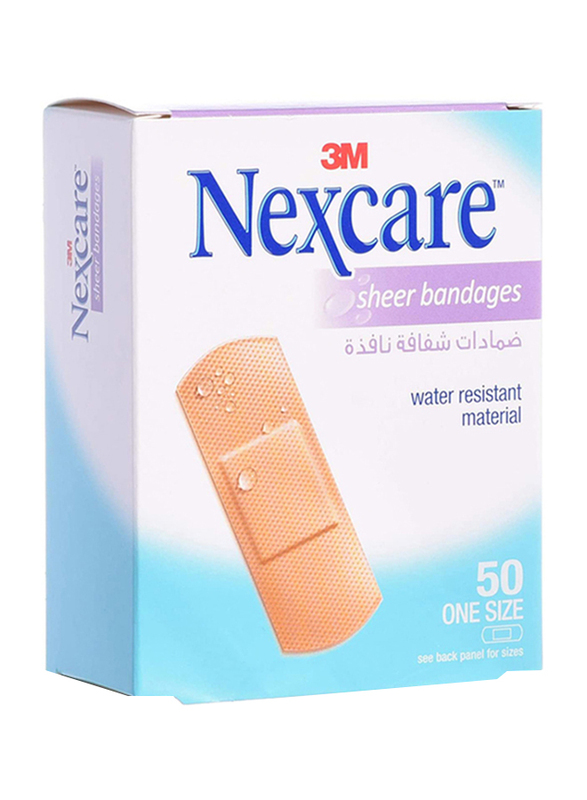 

Nexcare Sheer Water Proof Bandages, Brown, 50 Pieces