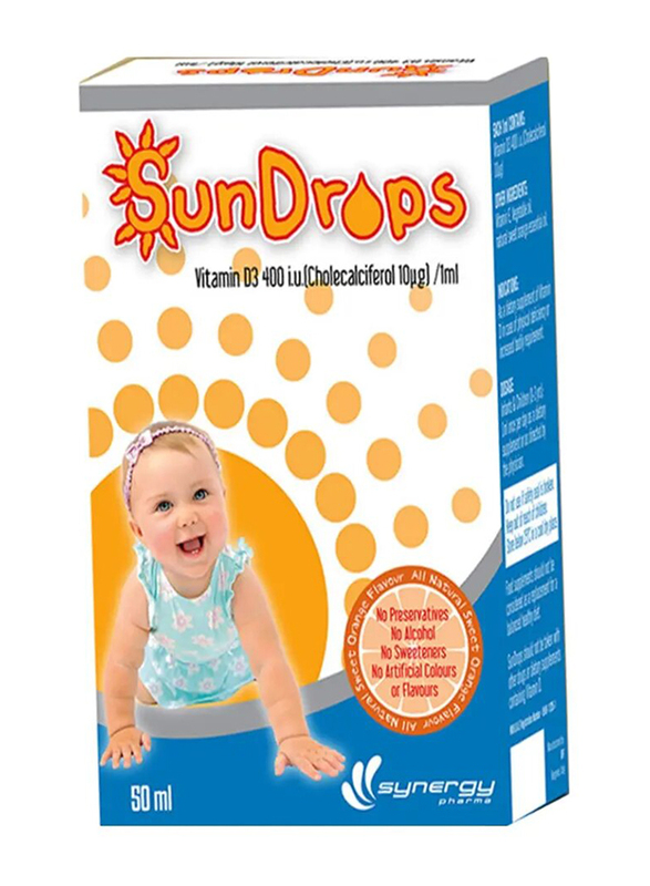 Synergy Sundrops Vitamin D3 400 I.U. Supplement, 50ml