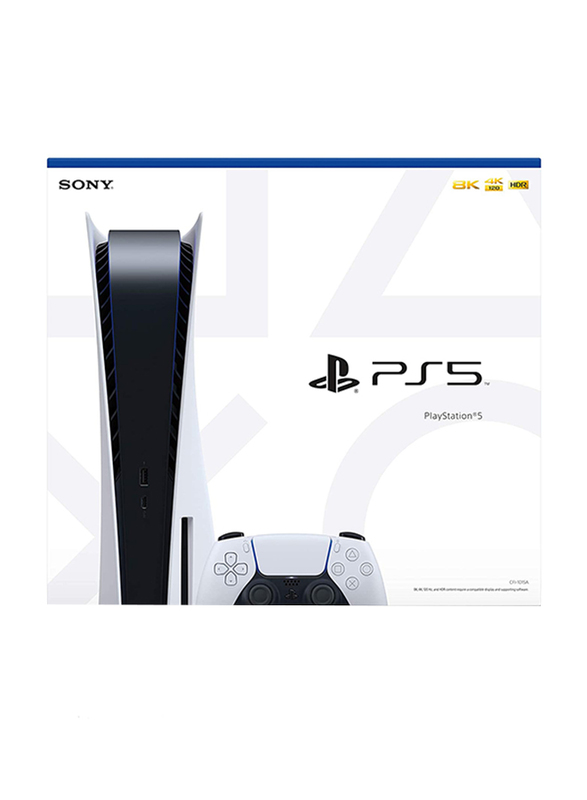 Sony PlayStation 5 Console, International CD Version, 825GB, With 1 Controller, White/Black