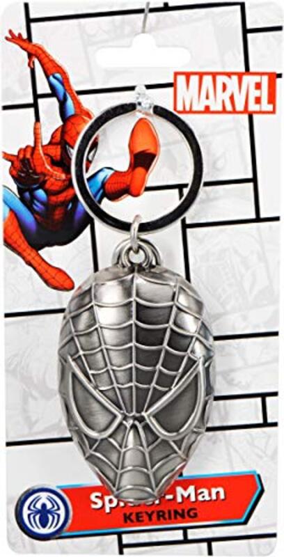 Marvel Avengers Spider Man Head Key Chain, One Size, Silver