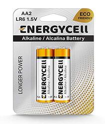 Energycell AA Size 1.5V Alkaline Battery, Pack Of 2, Silver