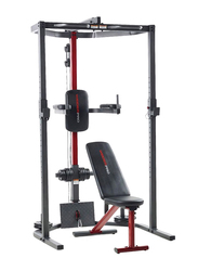 Weider Pro Gym Power Rack Set with Lat Pull Down, IC14933, Black