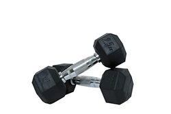 Harley Fitness Stainless Steel Rubber Coated Hexagon Dumbbells, 2.5 KG, Black