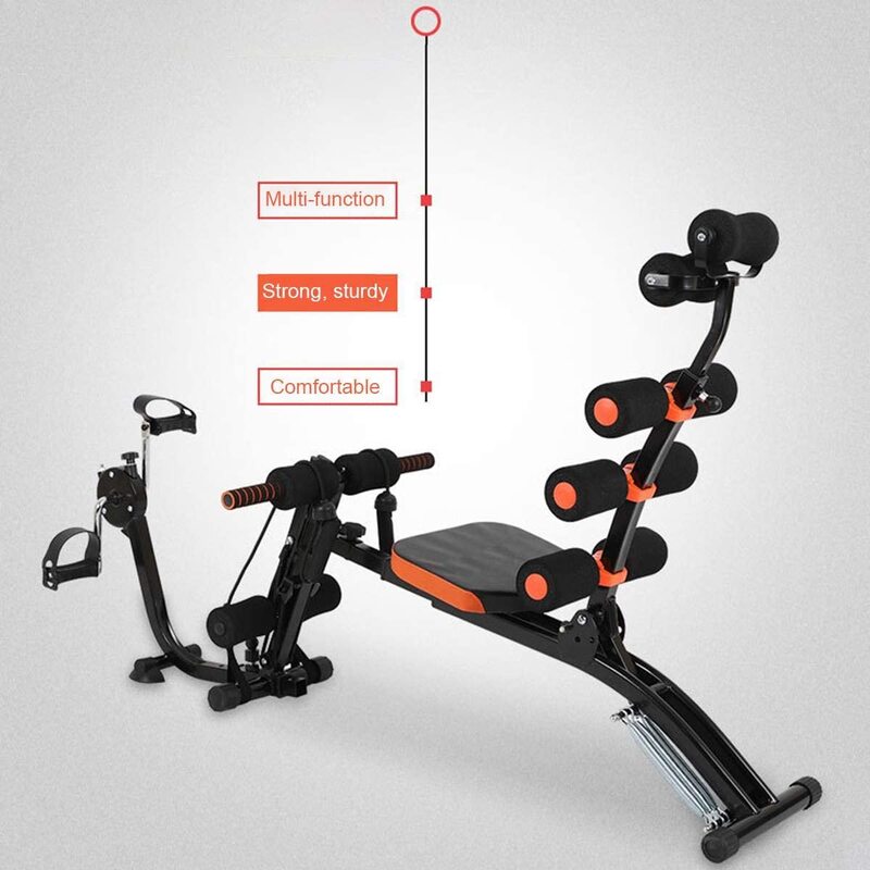 

LifeTop Six Pack Care Exercise Bench with Pedal, Orange/Black