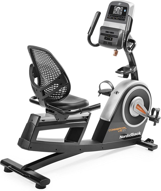 

NordicTrack Commercial Smart Recumbent Exercise Bike, VR21, Black/Grey
