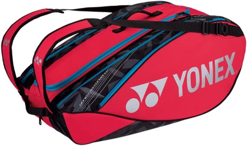 

Yonex Bag 9 Pack Pro Tennis Badminton Racket Bag, 92229, Red