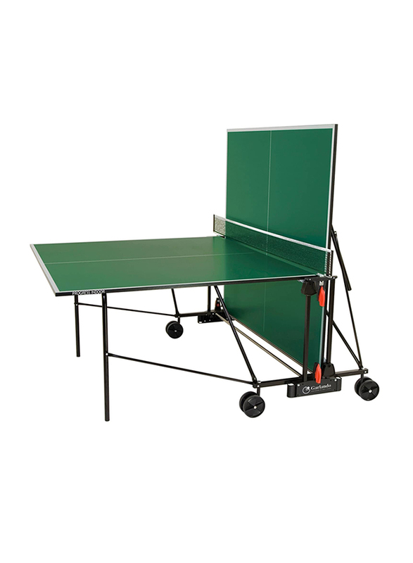 Garlando Progress Indoor Foldable Table Tennis Table with Wheels, GDC-162i, Green