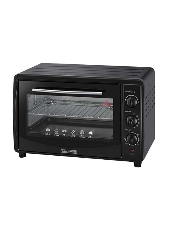 Black+Decker 45L Toaster Oven, 1800W, with Double Glass, TRO45RDG-B5, Black