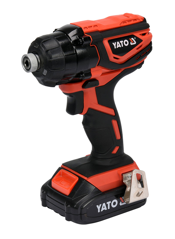 Yato Cordless Impact Screwdriver 18V with 2.0Ah Battery & Quick Charger Color Box, YT-82800, Orange/Black