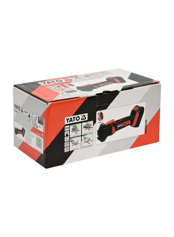 Yato Cordless Multifunction Tool 18V with 2.0Ah Battery & Quick Charger Color Box, YT-82818, Orange/Black