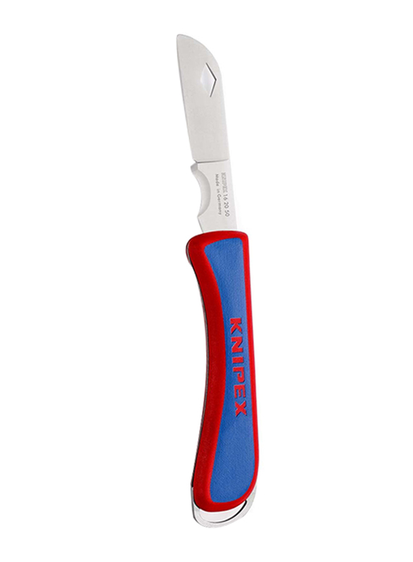 Knipex Folding Knife, 16 20 50 SB, Red/Blue