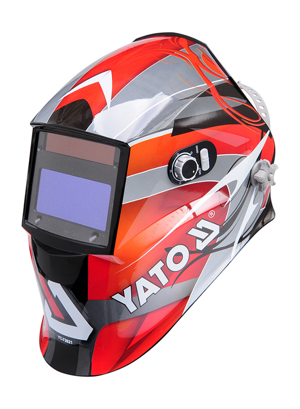 Yato Welding Helmet with Auto-Darkening ADF GX-600R, YT-73921, Orange/Silver
