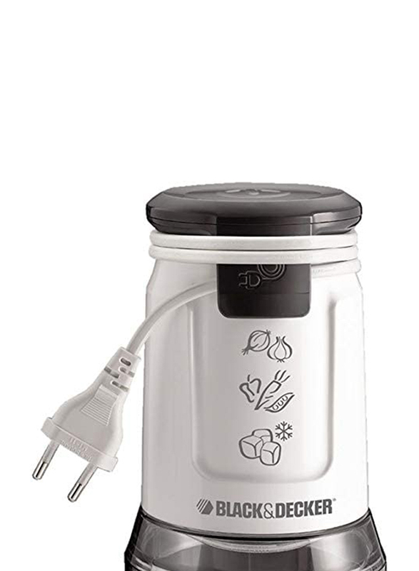 Black+Decker 500ml Double Blade Electric Chopper, 500W, FC300-B5, White/Clear