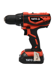 Yato Cordless Drill-Driver 13mm 18V with 2.0Ah Battery & Quick Charger Color Box, YT-82780, Orange/Black