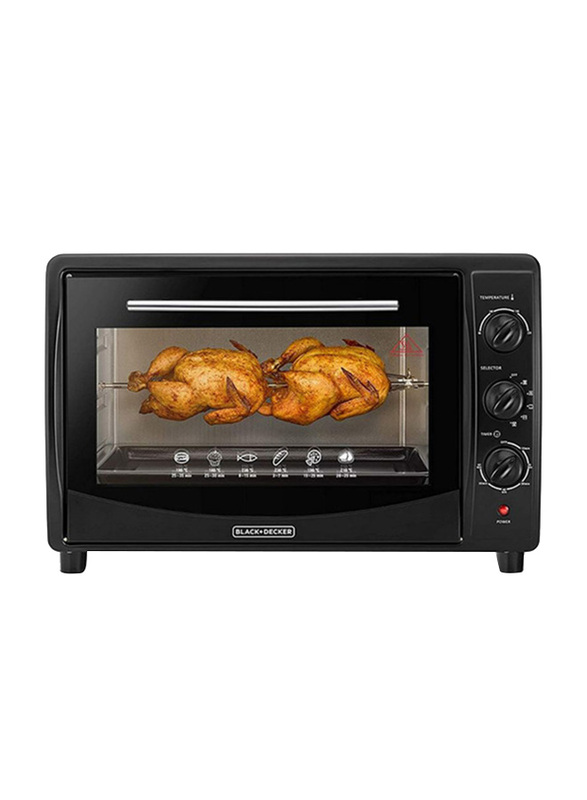 Black+Decker 45L Toaster Oven, 1800W, with Double Glass, TRO45RDG-B5, Black