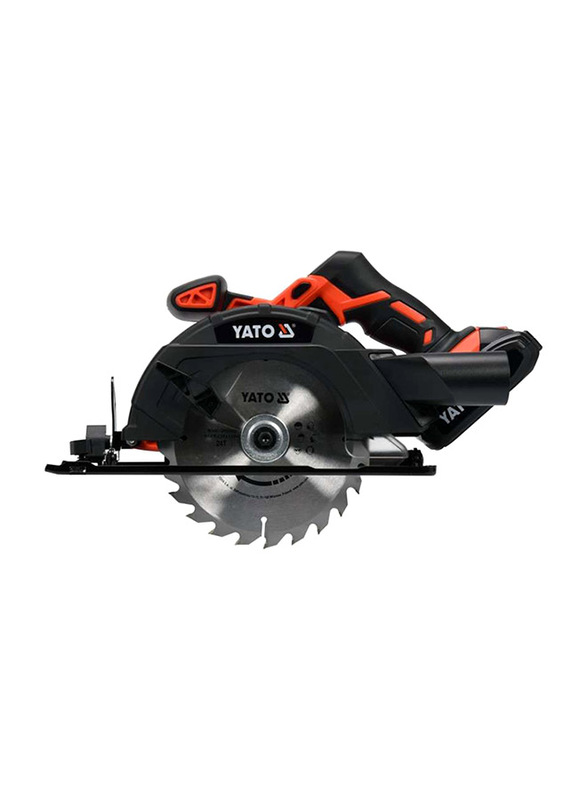Yato Cordless Circular Saw 165mm 18V with 2.0Ah Battery & Quick Charger Color Box, YT-82810, Orange/Black