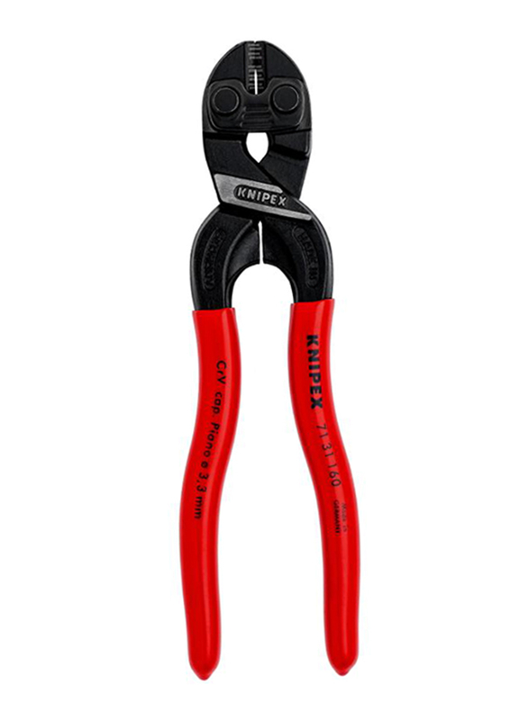 Knipex 160mm Compact CoBolt Plastic Coated Bolt Cutters, 71 31 160, Red/Black