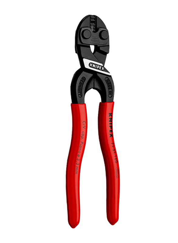 Knipex 160mm Compact CoBolt Plastic Coated Bolt Cutters, 71 31 160, Red/Black