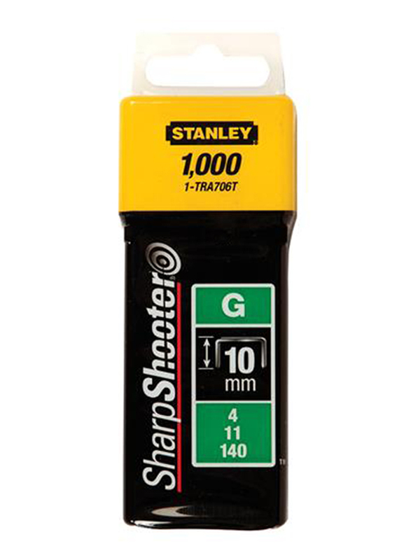 Stanley 10mm Heavy Duty Staples, 1000 Pieces, 1-TRA706T, Silver