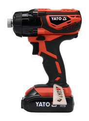 Yato Cordless Impact Screwdriver 18V with 2.0Ah Battery & Quick Charger Color Box, YT-82800, Orange/Black