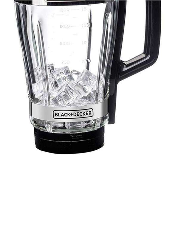 Black+Decker 1.75L Glass Jar Blender, 700W, BX650G-B5, Black/Silver