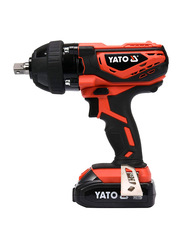 Yato Cordless Impact Wrench 18V with 2.0Ah Battery & Quick Charger BMC Box, YT-82804, Orange/Black