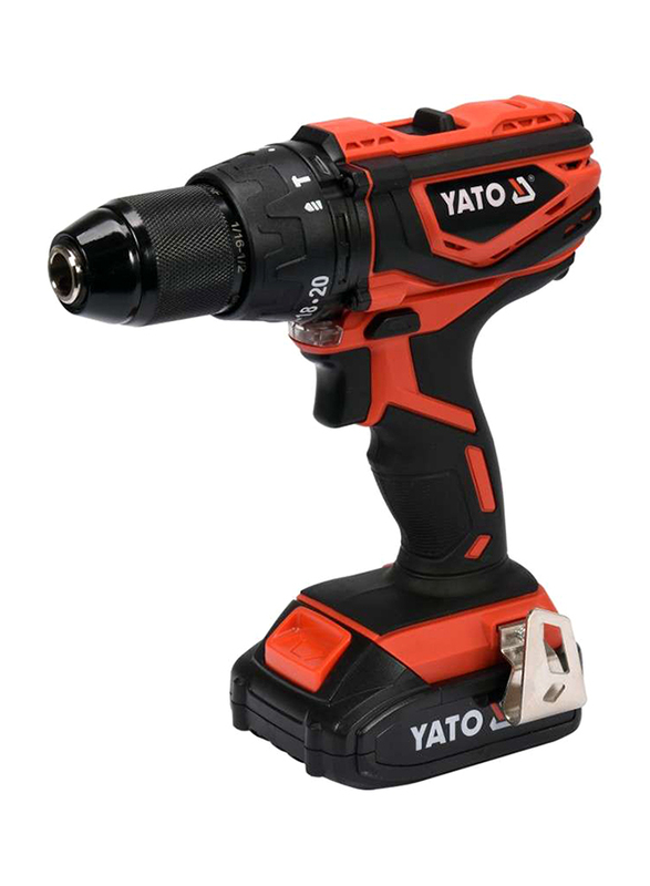 Yato Cordless Impact Drill 13mm 18V with 2.0Ah Battery & Quick Charger BMC Box, YT-82788, Orange/Black