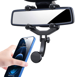 Car Rear View Mirror Magnetic Universal Phone Holder, CM-01, Black
