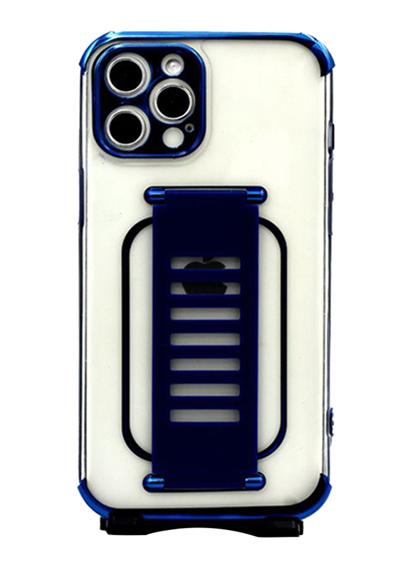 

Grip2u Apple iPhone 11 Pro Mobile Phone Case Cover, with Finger Grip, Blue/Clear