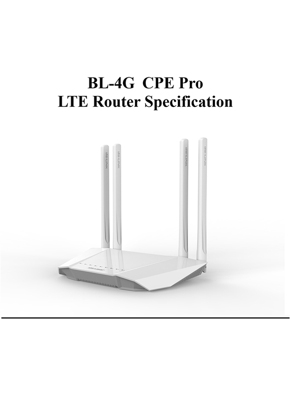 

Lb-Link Modem Router With Built-In Sim Card Slot, Cpe450H Pro, White