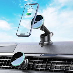 360 Degree 15W Magnetic Car Phone Holder & Wireless Charger, Black
