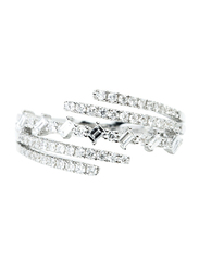 Mamiya 18k White Gold Engagement Ring for Women with 0.46 Carat 59 Accelerated Diamond, Silver