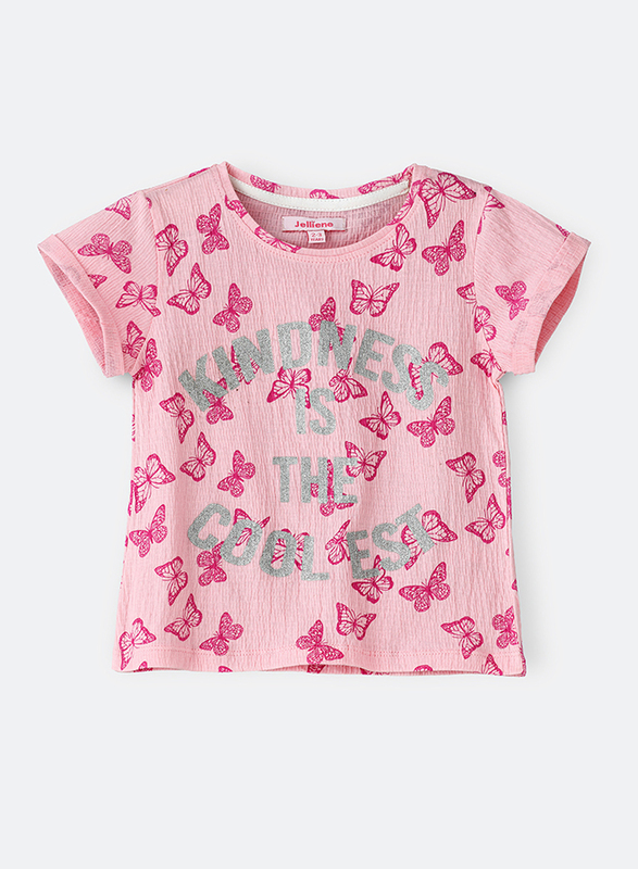 

Jelliene Cotton Knit Top with Sequins Work In Front for Girls, 5-6 Years, Pink