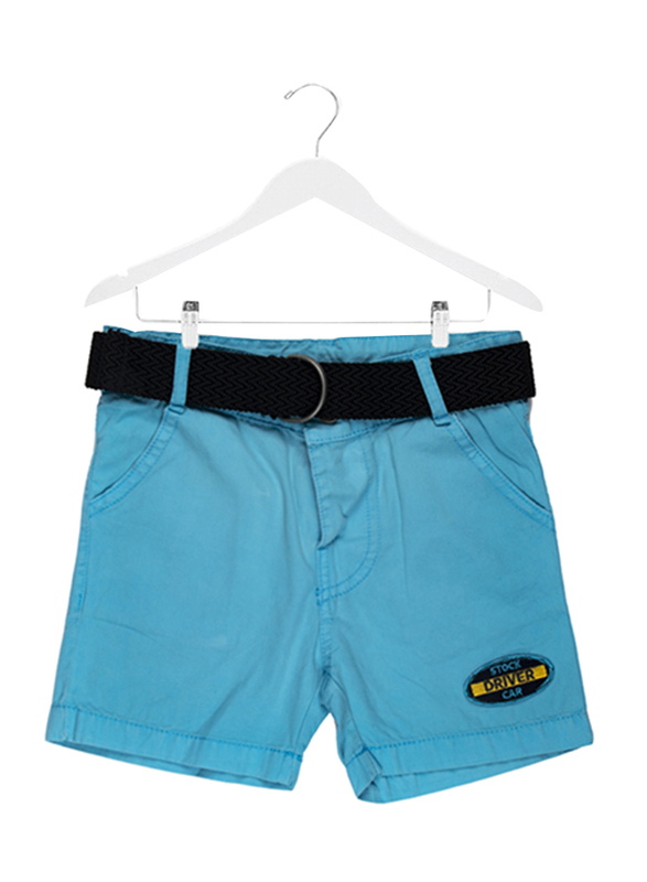 

Jam Cotton Belted Patch Applique Shorts for Baby Boys, 6-9 Months, Blue