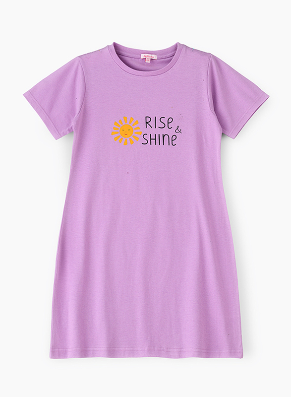 

Jelliene Cotton Dorm Shirt with Print At Front for Girls, 11-12 Years, Purple