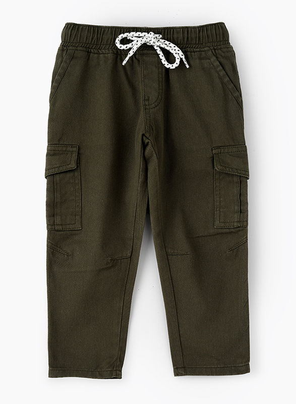

Jam Cotton Woven Jogger with Front Patch Pocket for Boys, 5-6 Years, Olive