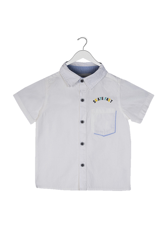 

Jam Cotton Single Pocket Shirt for Baby Boys, 6-9 Months, White