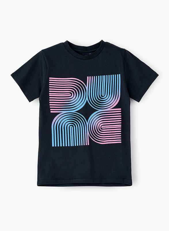 

Jam Cotton Knit T-Shirt with Print for Boys, 9-10 Years, Black
