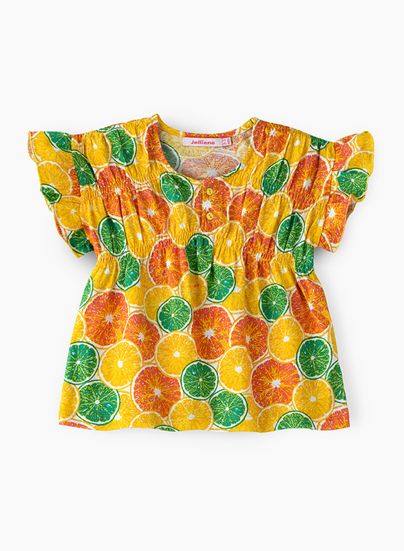 

Jelliene Cotton Woven Aop Blouse for Girls, 2-3 Years, Cream