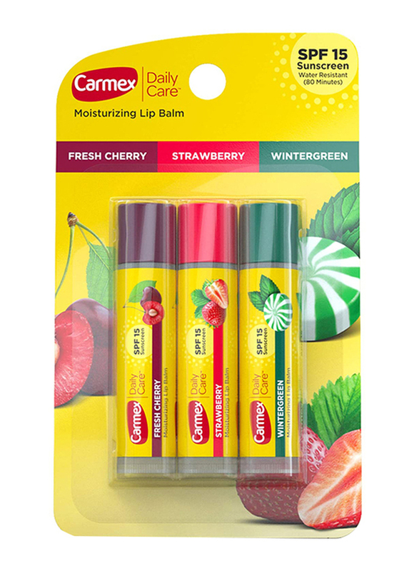 

Carmex Daily Care Lip Balm Stick in Blister, Pack of 3, 0.15 oz