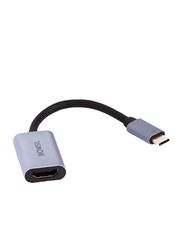 Mowsil HDMI 4K Converter Adapter Cable, USB Type-C 3.1 Male to HDMI for USB Type-C Supported Devices, Silver/Black