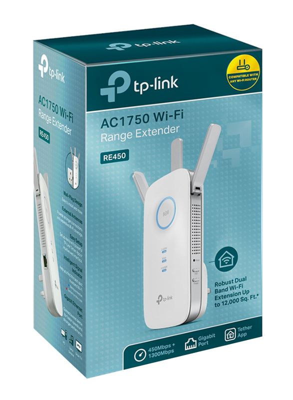 TP-Link RE450 AC1750 Universal Dual Band Range Extender, White
