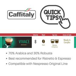 Caffitaly Nespresso Compatible Vivace Capsules Coffee, 10 Capsules x 5.5g