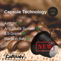 Caffitaly Nespresso Compatible Soave Capsules Coffee, 10 Capsules x 5.5g