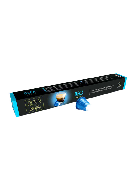 Caffitaly Nespresso Compatible Deca Capsules Coffee, 10 Capsules x 5.5g