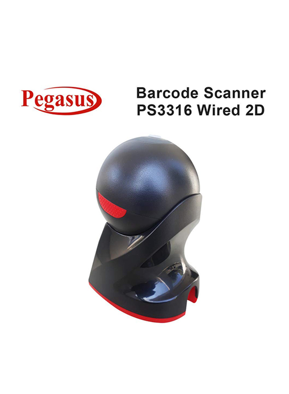 Pegasus PS3316 2D QR Omni Presentation Hand Free Barcode Scanner, Black
