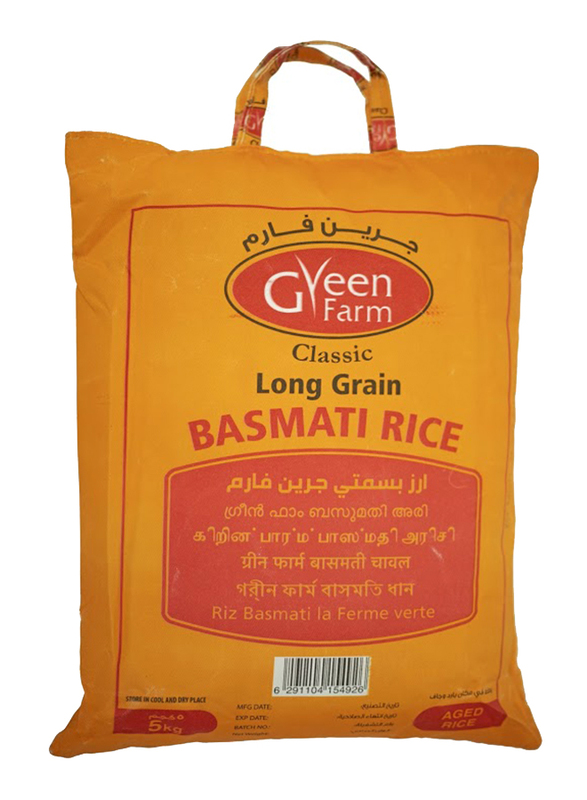 Green Farm Classic Long Grain Basmati Rice, 5 Kg