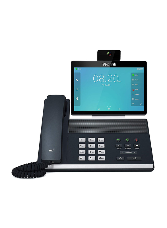 

Yealink VP59 16 VoIP Accounts 8-Inch Adjustable Color Touch Screen Dual USB 2.0 Smart Video IP Telephone, Black