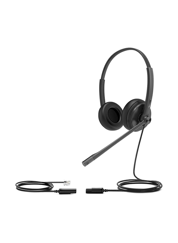 

Yealink YHS34 Dual Analog Headset with External Mic, Black
