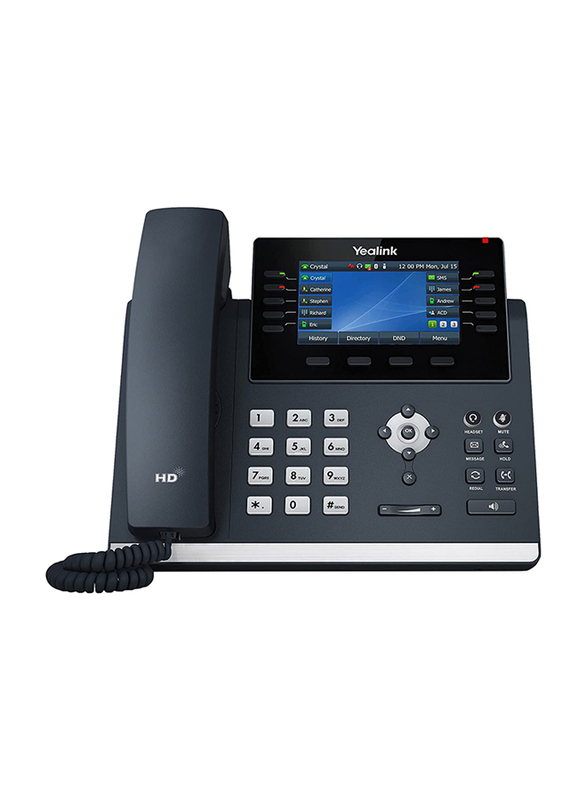 

Yealink SIP-T46U 16 VoIP Accounts 4.3-Inch Color Display Dual USB 2.0 Dual-Port Gigabit Ethernet IP Phone, Black